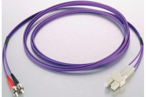 Product image for LC-ST OM3 duplex Purple 10m patchcord