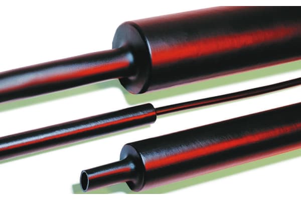 Product image for HellermannTyton Heat Shrink Tubing, Black 30mm Sleeve Dia. x 1m Length 4:1 Ratio, MU47 Series