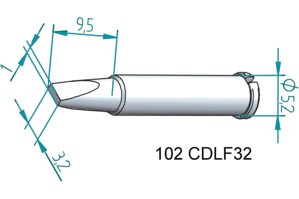 Product image for SOLDERING TIP ERSADUR, LEAD FREE, 3.2MM