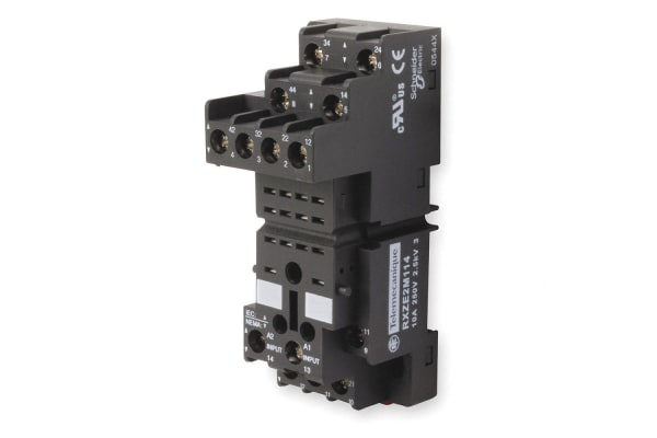 Product image for Plug in relay socket,for RXM2. RMX4, 10A