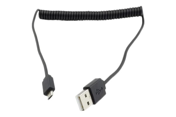 Product image for ROLINE USB2.0 SPIRAL CABLE, A-MICROB, 1M