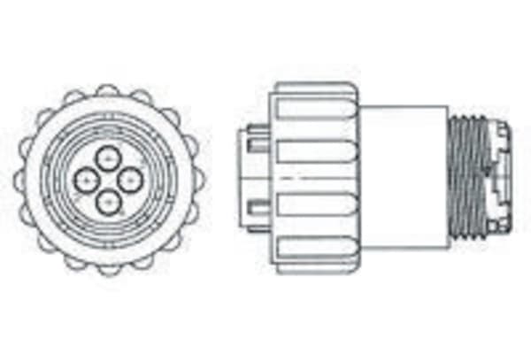 Product image for Housing,plug,size 23,sealed,std,24W,CPC