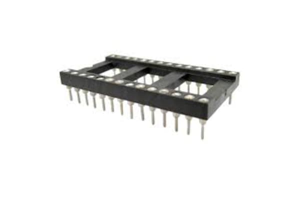 Product image for RS PRO 2.54mm Pitch Vertical 16 Way, Through Hole Turned Pin IC Dip Socket, 3A