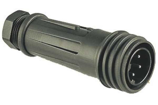 Product image for Bulgin Connector, 3 contacts Cable Mount Plug, Screw IP68