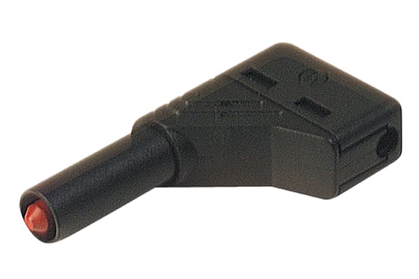 Product image for 4mm angled plug, screw connection, black
