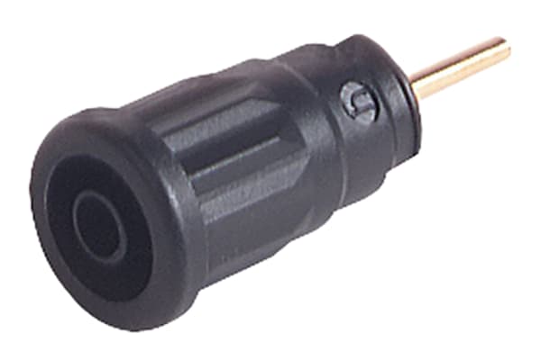 Product image for 4MM PRESS-IN SOCKET, SOLDER PIN, BLACK