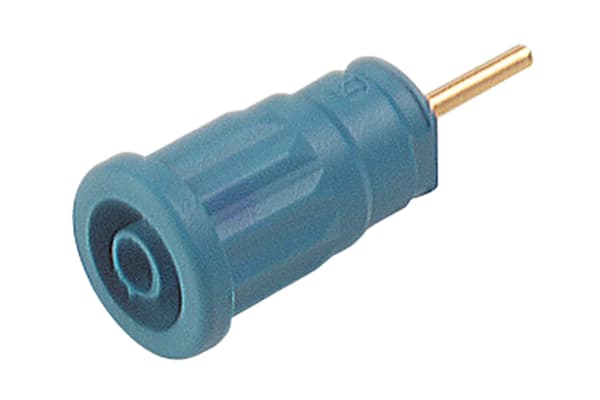 Product image for 4mm press-in socket, solder pin, blue