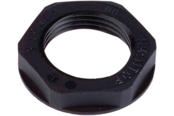 Product image for Locknut, nylon, black, M20, IP68