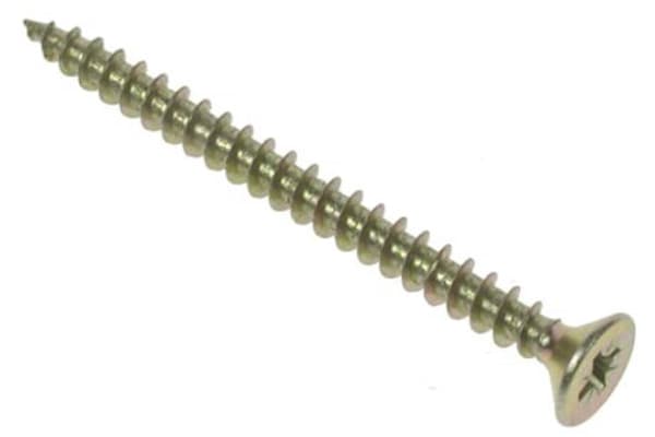 Product image for 3.0x16 POZI CSK WOODSCREW ZINC & YELLOW