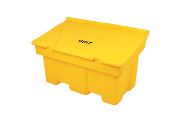 Product image for RS PRO 350L Yellow Flip Polyethylene Grit Bin