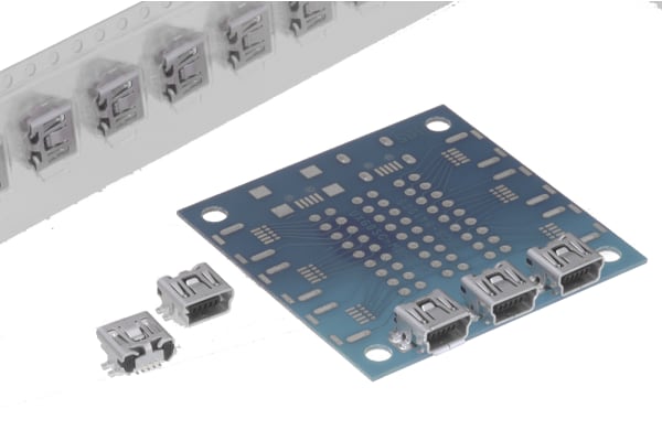 Product image for MINI B USB 5 POSITION SURFACE MOUNT