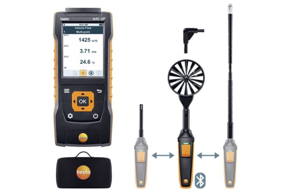 Product image for Testo Testo 440 Air Flow Kit2 Data Logging Air Quality Monitor, Battery-powered