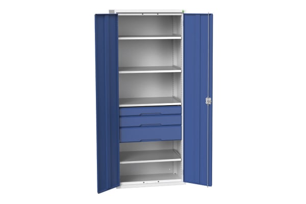 Product image for Bott 2 Door Steel Lockable Floor Standing Storage Cabinet, 2000 x 800 x 550mm