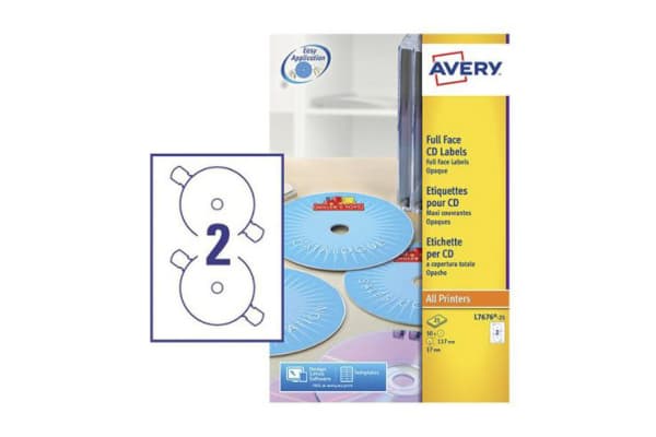 Product image for AVERY CD LABELS W/SOFTWARE GUIDE,114.5MM