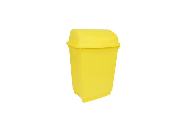 Product image for 50 Litre Plastic Yellow Flip Top Bin