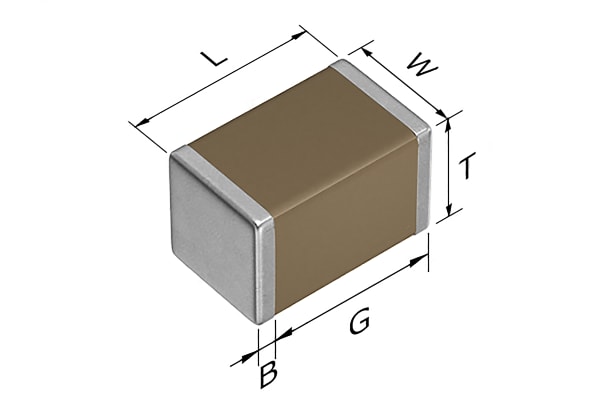 Product image for CAPACITOR MULTI LAYER CERAMIC X8R SMD 08