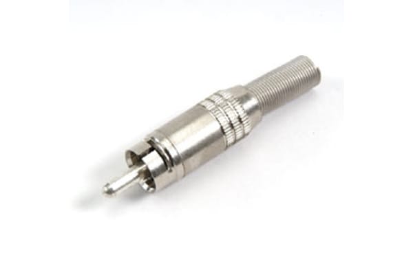 Product image for SOLID PIN PHONO PLUG NICKEL NO ID RING