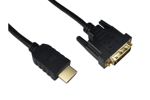 Product image for 5mtr DVI-D M - HDMI M Cable - Black