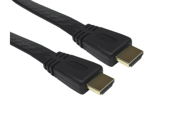 Product image for 1mtr HDMI M-M HS+E Flat Cable - Black