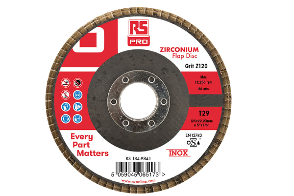 Product image for 125mm x 22mm Zirconium Flap Discs P120 (