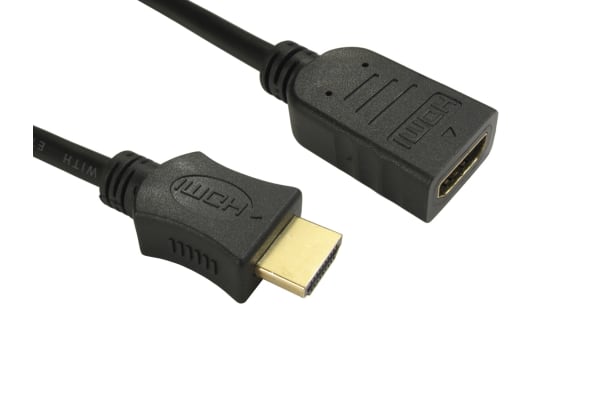 Product image for 1MTR HDMI M-F EXTENSION HS+E CABLE - BLA