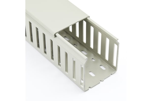 Product image for W25XH20 GREY CLOSED PVC SLOTTED TRUNKING