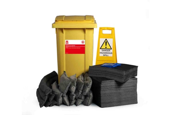 Product image for 210L Spill Kit in 2 Wheeled Bin