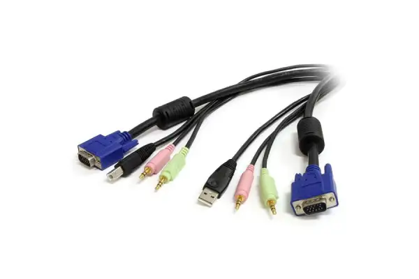 Product image for 6 FT 4-IN-1 USB VGA KVM CABLE WITH AUDIO