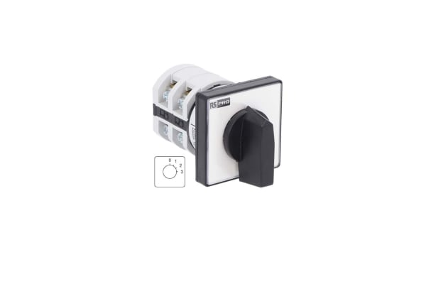 Product image for RS PRO, 1P 4 Position Rotary Cam Switch, 690 V, 16A