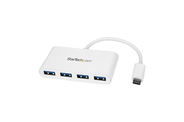 Product image for USB C HUB - WHITE - INTEGRATED CABLE - 4