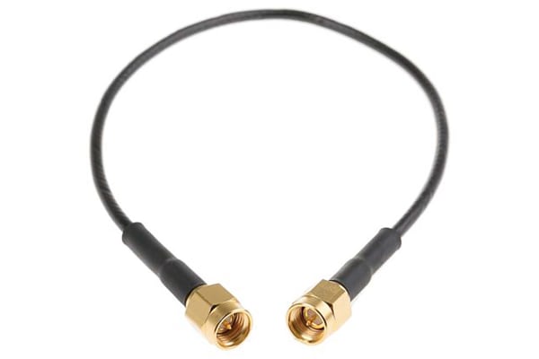 Product image for SMA RF coax cable assembly, RG174, gold