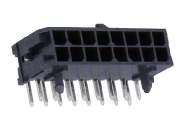 Product image for 16 way microfit 3mm dual row r/a header