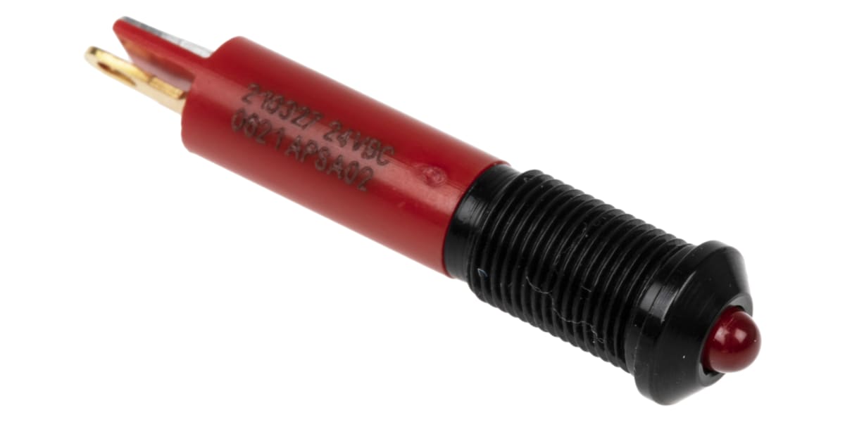 Product image for RS PRO Red Indicator, 24V dc, 6mm Mounting Hole Size, Solder Tab Termination