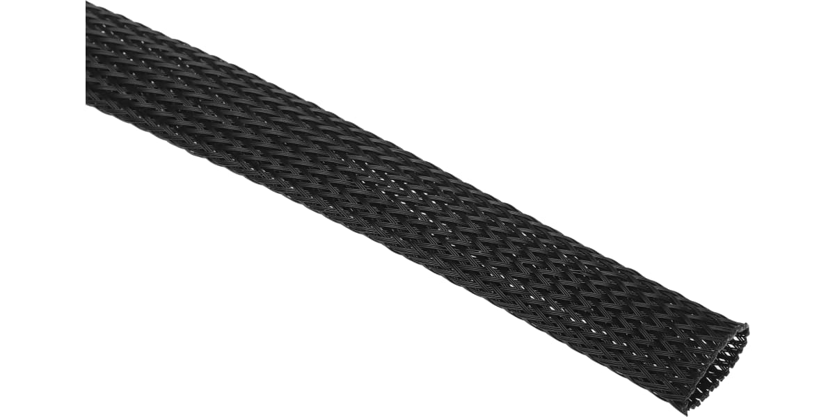 Product image for BLACK EXPANDABLE BRAIDED SLEEVE,15MM DIA