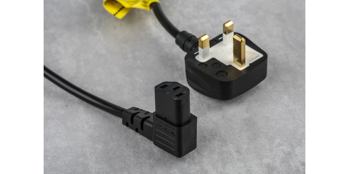 Product image for POWER CORD C13 TO UK BS1363 90 DEG 2M