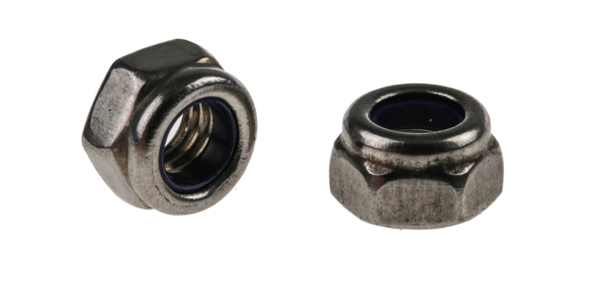 Product image for RS PRO, M5, Plain Nylon Insert Lock Nut