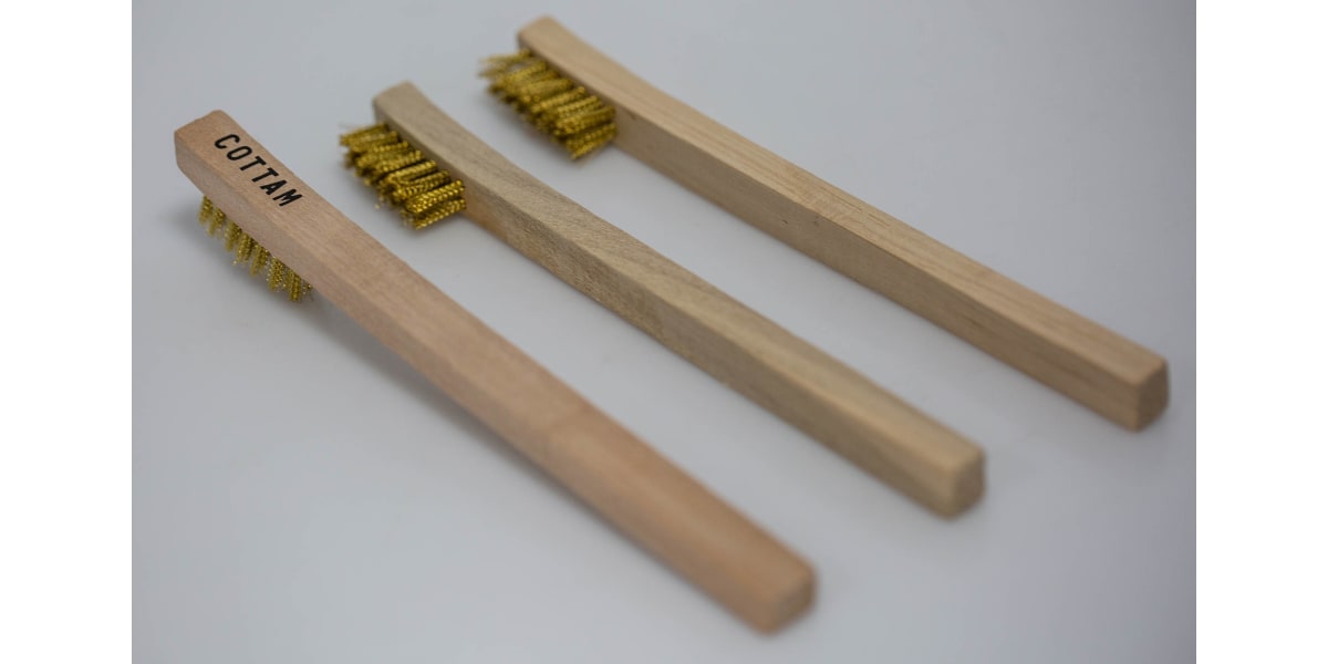 Product image for WOODEN ANGLED BRUSH WITH BRASS BRISTLE