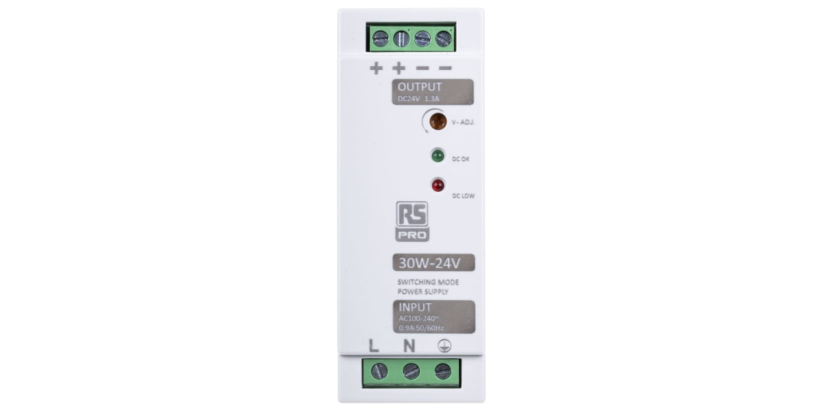 Product image for DIN RAIL POWER SUPPLY, 30W, 24V OUTPUT