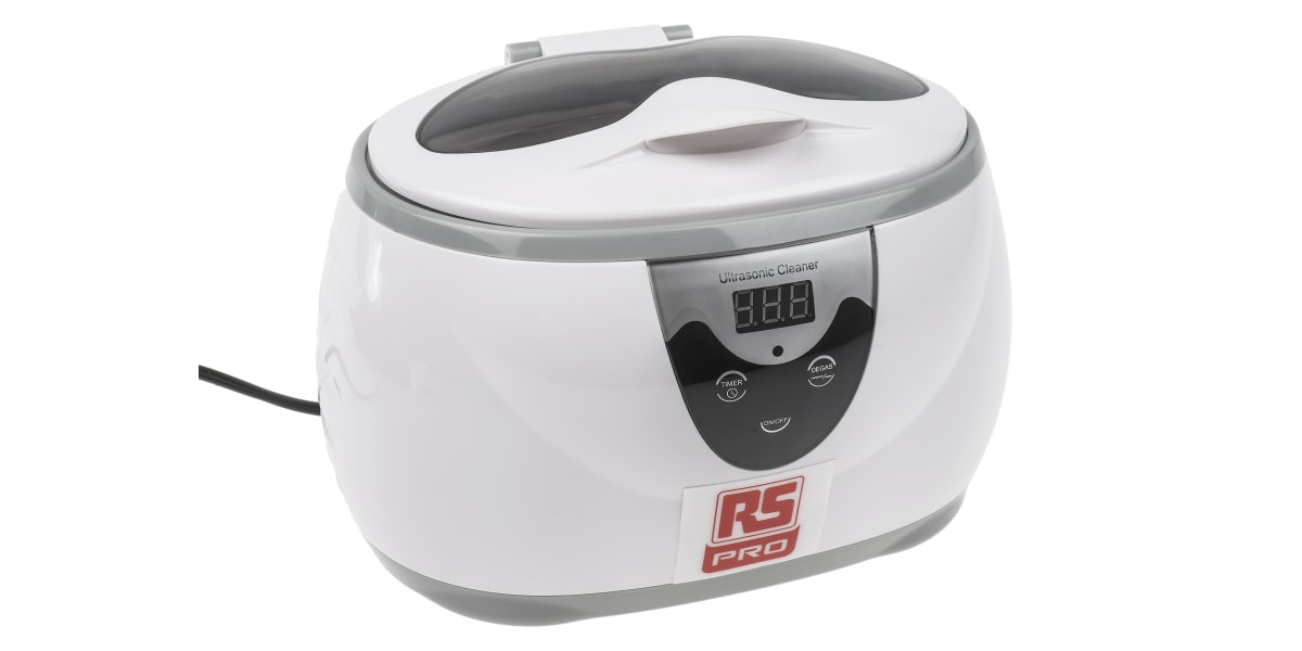 Product image for RS PRO Ultrasonic Cleaner, 600ml with Lid