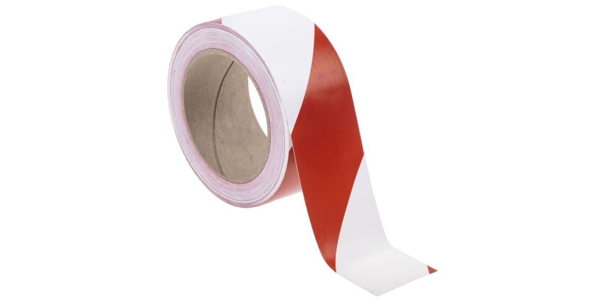 Product image for FLOOR MARKING TAPE RED & WHITE 50MMX33M