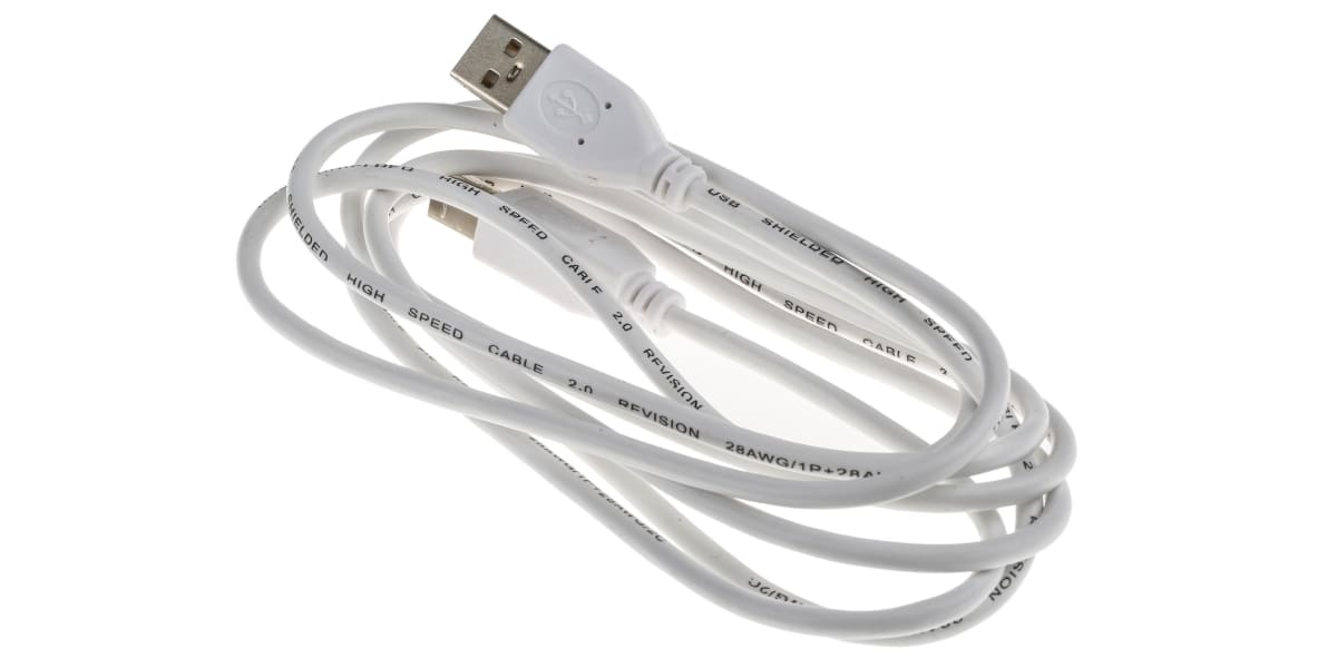 Product image for RS PRO Male USB A to Male USB B Cable, USB 2.0, 2m