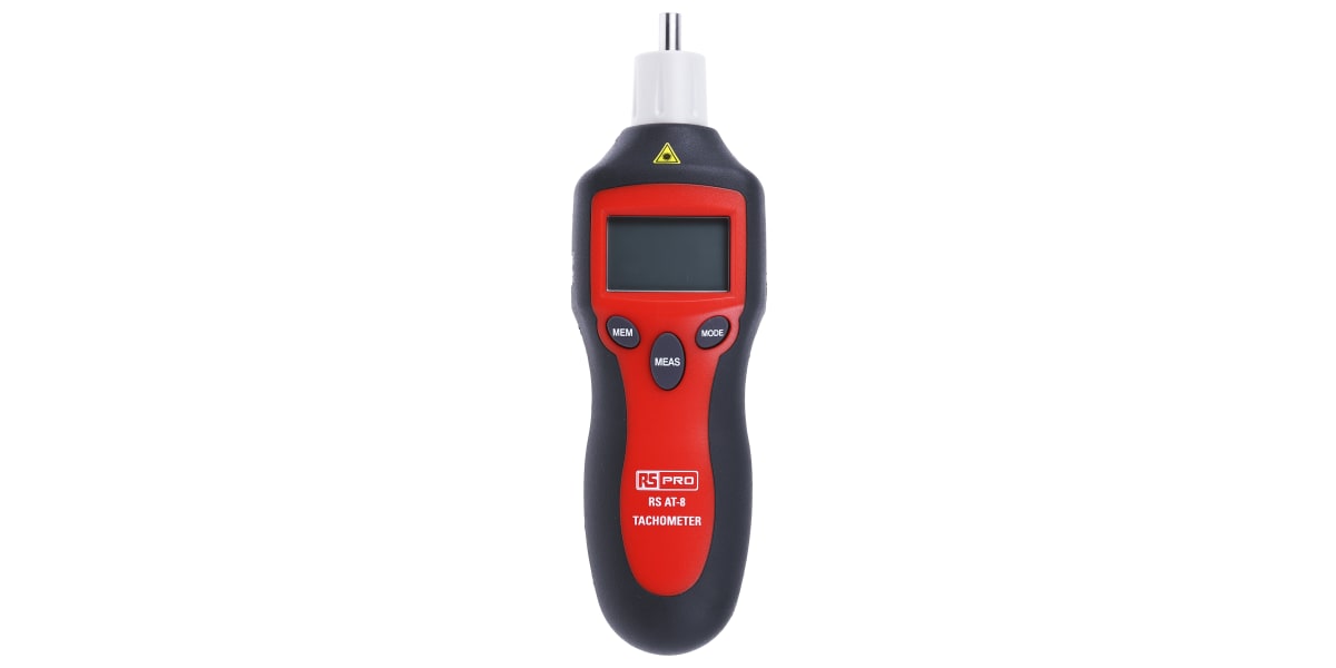 Product image for RS PRO Tachometer Best Accuracy ±0.05% + 1 digit - Contact, Non Contact LCD