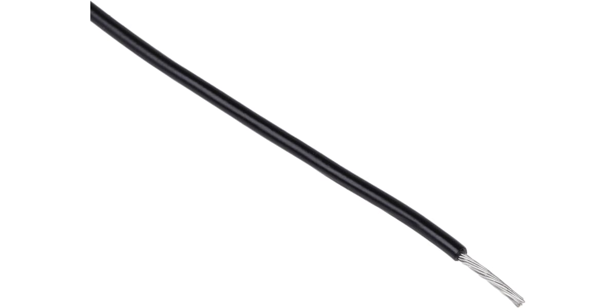 Product image for BLACK PVC EQUIPMENT WIRE 16/0.2MM 100M