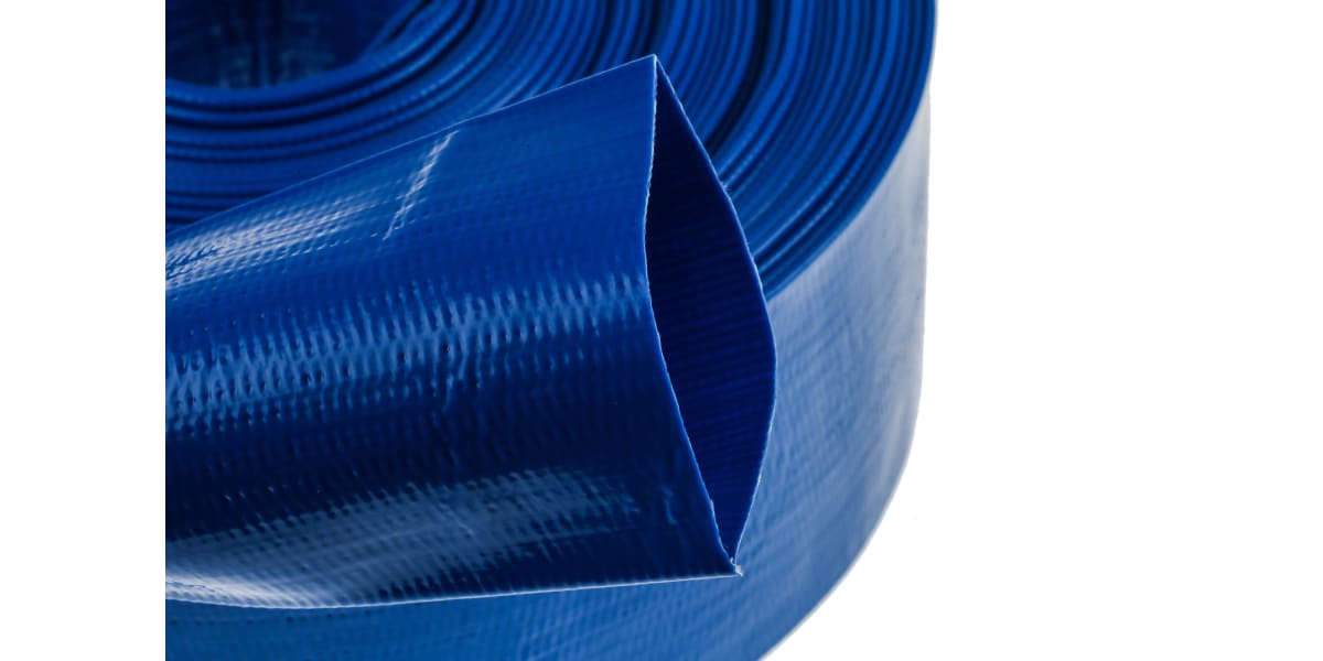 Product image for RS PRO PVC Flexible Tubing, Blue, 55.3mm External Diameter, 20m Long, Reinforced, Chemical, Water Applications