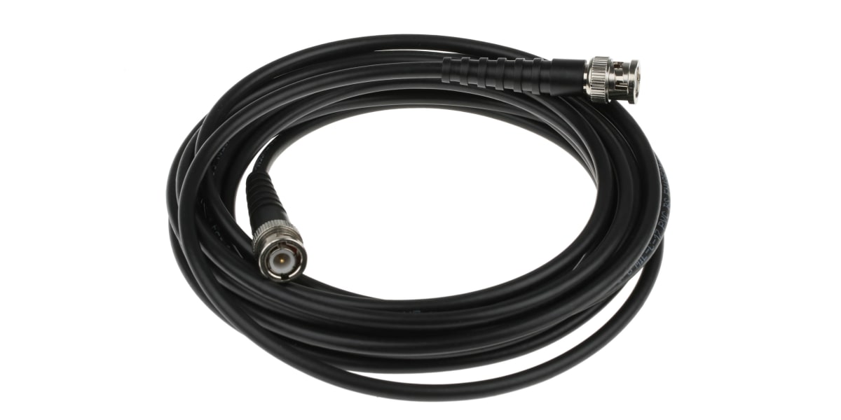 Product image for RS PRO Male BNC to Male BNC Coaxial Cable, RG58, 50 Ω, 5m, Terminated