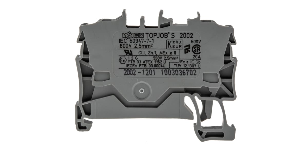 Product image for DIN RAIL TERMINAL 2 X 2,5 MM2 GREY