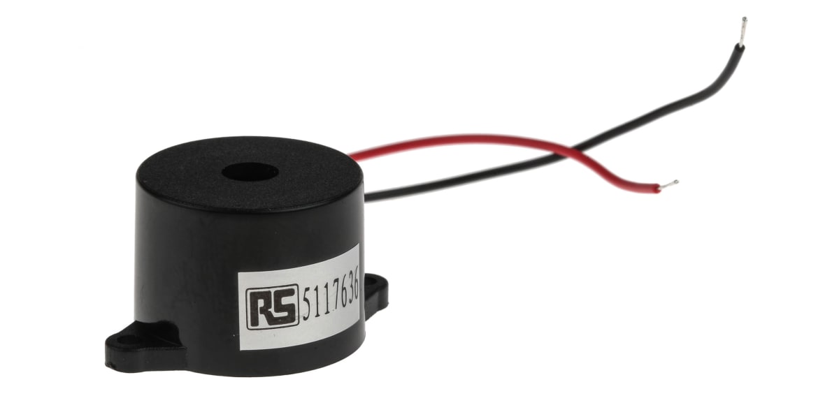 Product image for RS PRO 90dB, Panel Mount Continuous Internal, Piezo Buzzer, 3V dc up to 16V dc