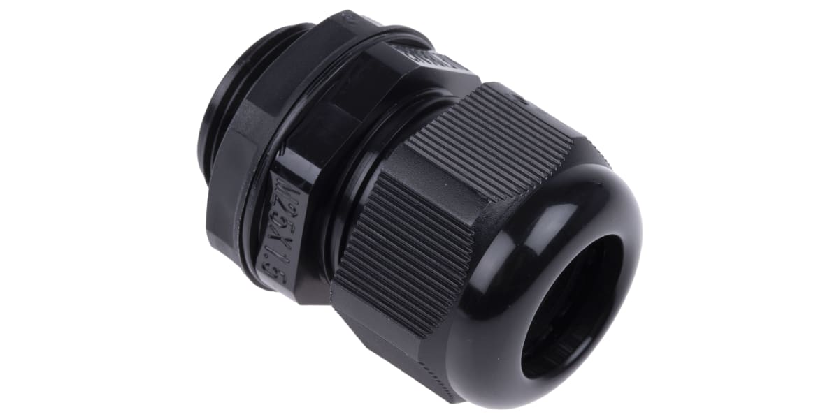 Product image for BLACK ROUNDTOP IP68 CABLE GLAND,M25