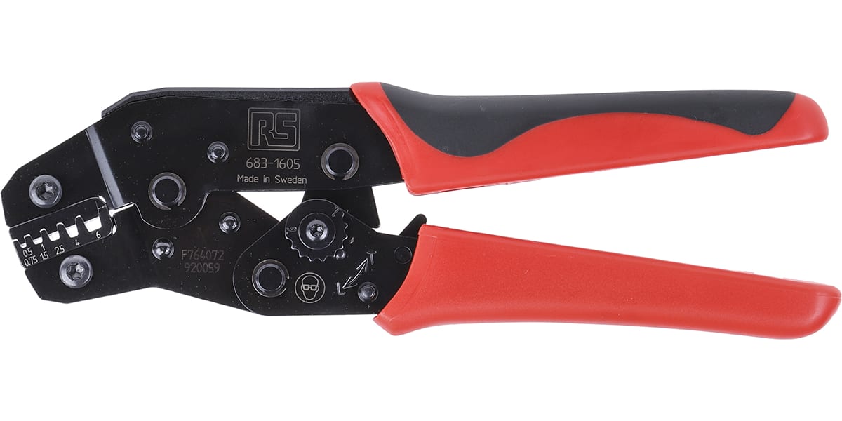 Product image for RS PRO Ratcheting Hand Crimping Tool for Bootlace Ferrule