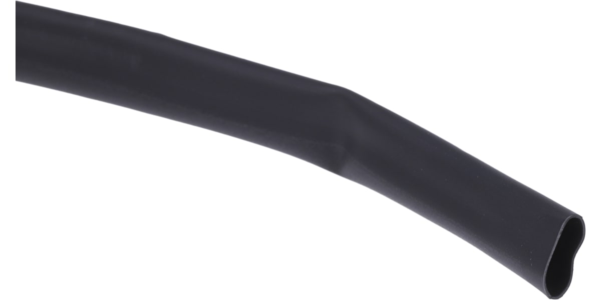 Product image for RS PRO Heat Shrink Tubing, Black 6mm Sleeve Dia. x 7m Length 3:1 Ratio